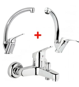 Mix Banyo Bataryası Lavabo - Evye 3 Lü Avantajlı Set
