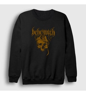 Presmono Unisex Siyah Skull Behemoth Sweatshirt 387417tt