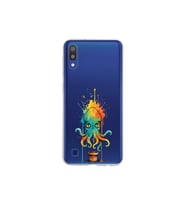 Samsung Galaxy M10 ile uyumlu Splash ahtapot tasarımlı şeffaf silikon kılıf