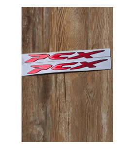 Pcx Amblem Logo 3D Sticker Yazı 2 Adet Set Kırmızı Renk