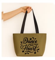 Dance With Your Heart Tasarım Mat Saten Çanta (Haki)