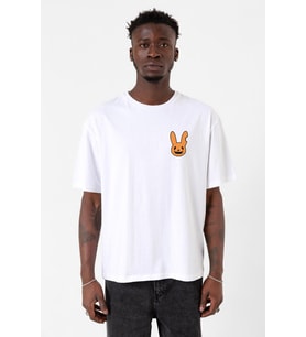 Bad Bunny Halloween Beyaz Erkek Oversize Tshirt