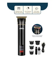 USB ŞARJLI - LCD GÖSTERGELİ SAÇ - SAKAL KESME TRAŞ MAKİNESİ ALÜMİNYUM ALAŞIMLI GÖVDE SHC-1907