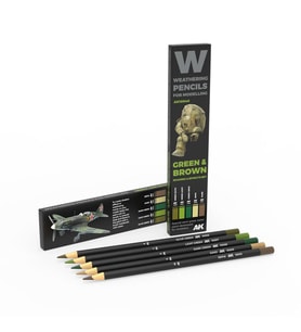 AK 10040 Suluboya Kalemi Seti, Green & Brown, Shading & Effects, 5 Adet