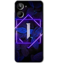 Realme 10 4G Kılıf HD Desen Baskılı Kılıf - Dark Neon Yaprak I Harfi