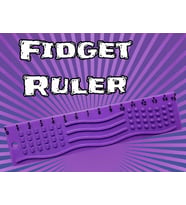 3D Baskı Dokunsal Fidget Cetveli - Kabartmalı Stres ve Odaklanma Oyuncağı - Mor