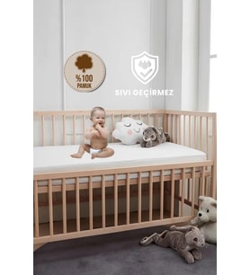 Formeya %100 Pamuk Sıvı Geçirmez Bebek ve Çocuk Alezi, Park Yatak ve Beşik Yatağa Uygun Alez (Beyaz)