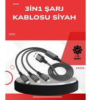 Dayanıklı Metal Başlıklı 3’ü 1 Arada Şarj Kablosu – Tüm Cihazlarla Uyumlu