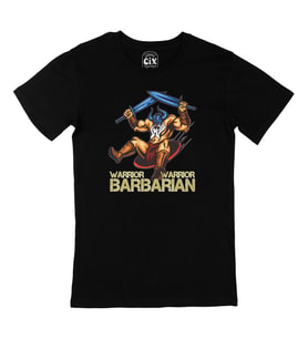 Barbarian Warrior Kılınçlı Siyah Tişört