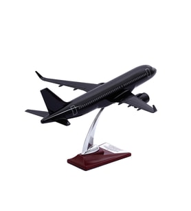 Zekupp - Maket Uçak - Airbus 320-200 1/100 - Siyah Renk ÖZEL TASARIM Model Uçak