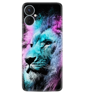 Tecno Spark 9T Kılıf Silikon Desen Özel Seri Pink Blue Leon 1603