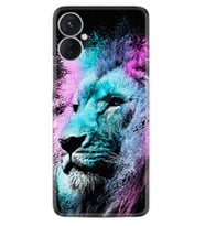 Tecno Spark 9T Kılıf Silikon Desen Özel Seri Pink Blue Leon 1603