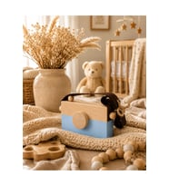 AHŞAP FOTOĞRAF MAKİNESİ BEBEK ODA DEKORASYONU Waldorf Fotoğraf Makinesi, Eğitici Bebek OyuncaK