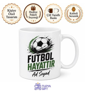 Futbol Hayattır Temalı Kupa Bardak Hediye