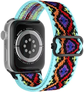 Apple Watch için Uyumlu Bilek Kalınlığına Göre Ayarlanabilir Yumuşak Kumaşlı ve İnce Görünümlü Dayanıklı Sık Dokuma Kumaş Kordon