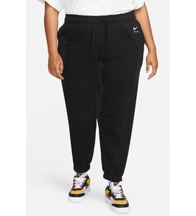 Nike Air Plus Mid Rise Piping Detail Joggers Alligator Fleece Kadın Eşofman Altı Siyah
