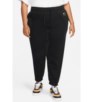 Nike Air Plus Mid Rise Piping Detail Joggers Alligator Fleece Kadın Eşofman Altı Siyah