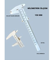 150 Mm Plastik Kumpas Ölçü cihazı Kalınlık Ölçer