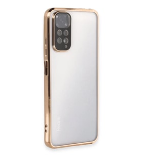 Newface Xiaomi Redmi Note 11 Kılıf Razer Lensli Silikon - Gold