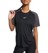 Nike Breath Womens City Sleek Top Cool Kadın Koşu Tişörtü Siyah