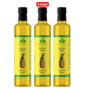 3 Adet Bromelain Ananas ve Koenzim Q10 İçeren Detox Şurubu 250 Ml