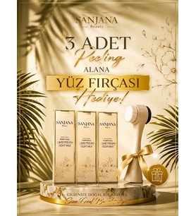 YÜZ FIRÇASI HEDİYELİ 3 ADET SANJANA KEÇİ SÜTLÜ PEELİNG