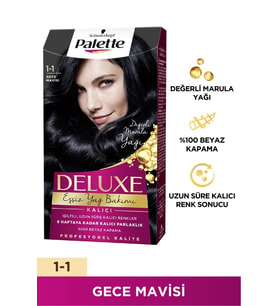 Palette Deluxe Saç Boyası 1-1 Gece Mavisi