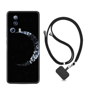 Xiaomi Mi 13 Lite Kılıf Silikon Boyun Askılı İpli Desenli Silikon Yalnız Ay 1744
