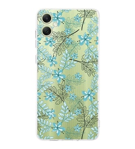 PrintiFy Samsung A06 Uyumlu Kamera Korumalı Floral Su Yeşili Tasarımlı Şeffaf Silikon Kılıf