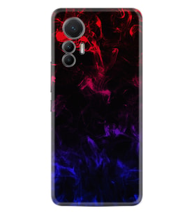Xiaomi 12 Lite Kılıf Silikon Desen Özel Seri Blue Red Fire 1637