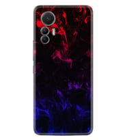 Xiaomi 12 Lite Kılıf Silikon Desen Özel Seri Blue Red Fire 1637