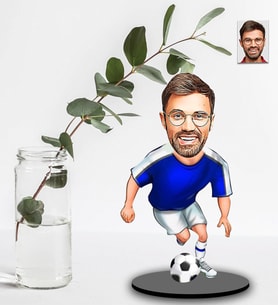 Kişiye Özel Futbolcu Tasarımlı Karikatür Ahşap Biblo Model-10