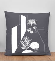 BK Gift Modern Art Tasarımlı Antrasit Kırlent Yastık, Arkadaşa Hediye, Ev Dekorasyonu, Ev Hediyesi-6