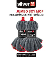 Ekstra Kalın ve Büyük Kıl Tüy Toplayan Süper Emici Mikrofiber Yedek Mop Ucu 2'li