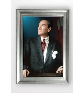 Gümüş Çerçeveli Atatürk Tablo cv1250