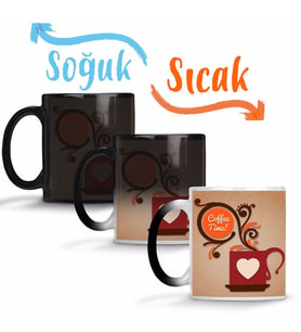 Coffe Time Sihirli Kupa Bardak Porselen