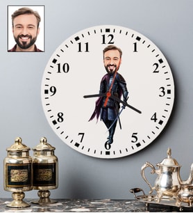 Kişiye Özel Savaşçı Tasarımlı Karikatür Duvar Saati 111