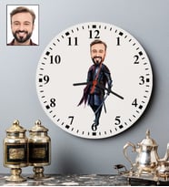 Kişiye Özel Savaşçı Tasarımlı Karikatür Duvar Saati 111