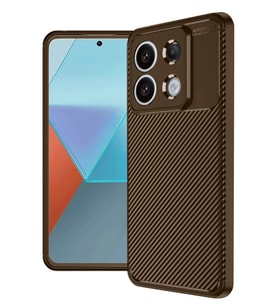 Newface Xiaomi Redmi Note 13 Pro 4G Kılıf Auto Focus Karbon Kapak - Kahverengi