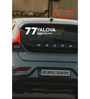 77 Yalova Altınova Plaka Kodlu Beyaz Araç Sticker Altınova İlçe Yazılı Yalova Özel Tasarım 40x8 cm Şehir ve İlçe Temalı Kaliteli Sticker