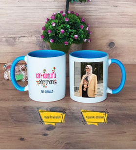 Din Kültürü Öğretmeni Kupa Bardak Mavi Fotoğraflı Öğretmenler Günü Hediyesi