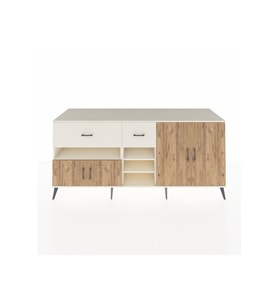 Kronos Konsol 5 Raflı 2 Çekmeceli 4 Kapaklı 220x59x99 Aytaşı-Çam/Aytaşı