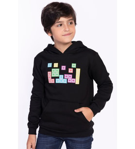 Toontoy Erkek Çocuk Baskılı Kanguru Cepli Sweatshirt (Siyah)