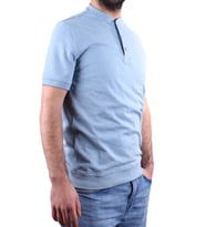 Dagoster DMG23-211240 Mavi Günlük Hakim Yaka Erkek Tişört