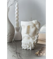 Beyaz Kokulu Soya Wax Zeus Büst Hediyelik Dokaratif Mum (Çok Renkli)