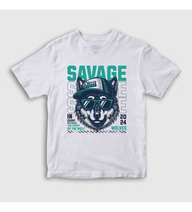 Presmono Unisex Çocuk Beyaz The Spirit Of The Wolf Kurt T-Shirt 514479tt