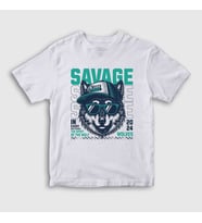 Presmono Unisex Çocuk Beyaz The Spirit Of The Wolf Kurt T-Shirt 514479tt