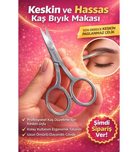 Vmax Paslanmaz Çelik Kaş Bıyık Makası Profesyonel Kaş Düzeltme Makası Hassas Uçlu Kaş Alma Makası 1