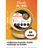 Pisirme Kagidi 50 adet Airfryer Xxl Xl Yagli Kagit Xiaomi Philips Tüm Markalara Uyumlu Yuvarlak (Kahverengi)