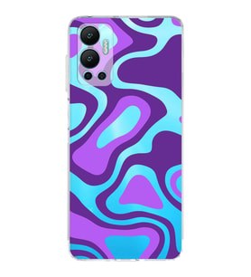 PrintiFy İnfinix Hot 12 Uyumlu Kamera Korumalı Renkli Desen Tasarımlı Şeffaf Silikon Kılıf